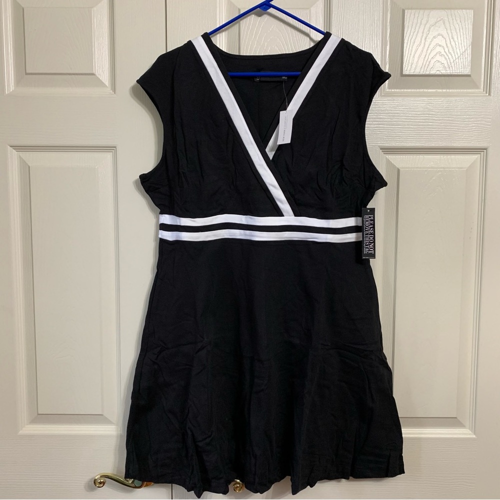 🎊  New York & Company Colorblock Accent Wrap Dress - City Knits - Picture 4 of 6